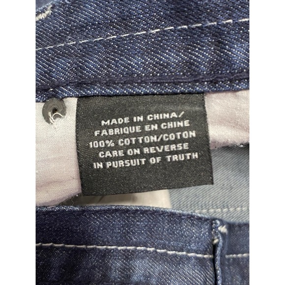 Akademiks Jeans Mens 34x29 Dark Blue Tailored Fit Dark Wash Denim Pants - Picture 6 of 13